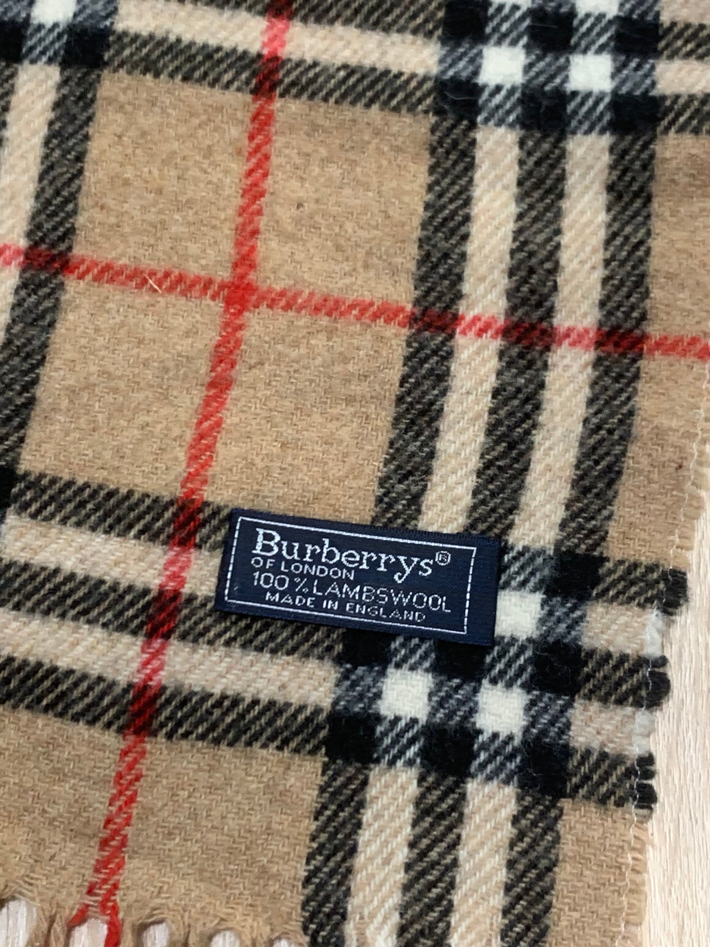 écharpe Burberry 100% laine vintage